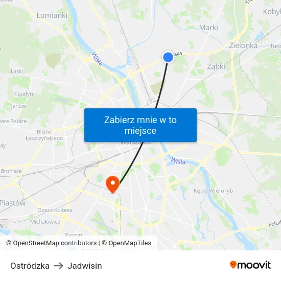 Ostródzka to Jadwisin map