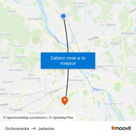Orchowiecka to Jadwisin map
