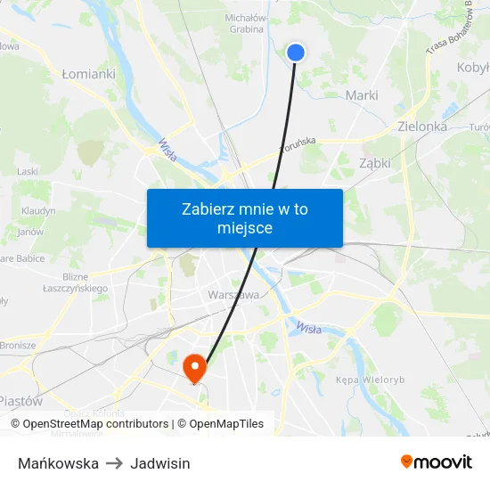 Mańkowska to Jadwisin map
