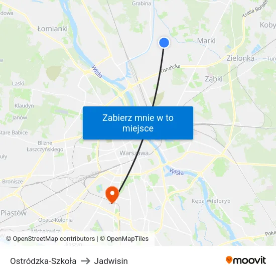 Ostródzka - Szkoła to Jadwisin map