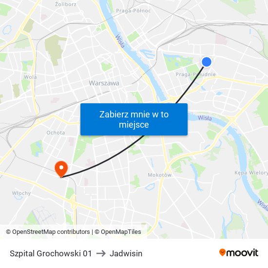 Szpital Grochowski 01 to Jadwisin map