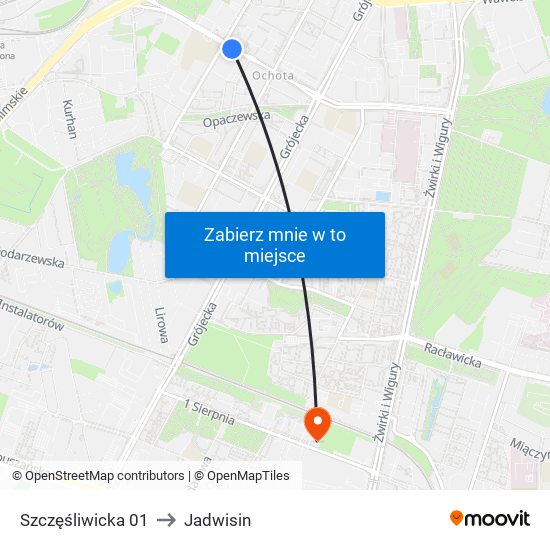 Szczęśliwicka 01 to Jadwisin map