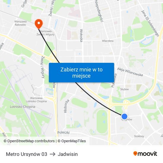 Metro Ursynów 03 to Jadwisin map