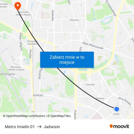 Metro Imielin 01 to Jadwisin map