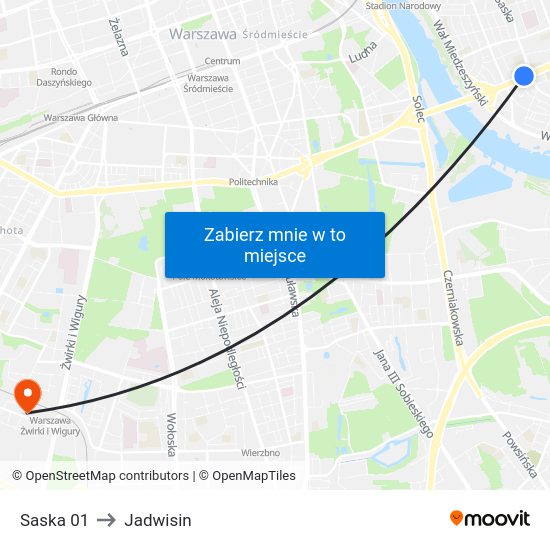 Saska to Jadwisin map