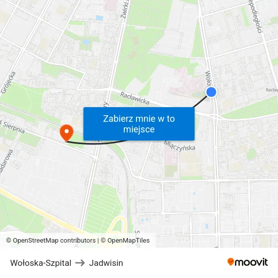 Wołoska - Szpital to Jadwisin map