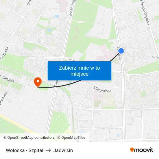 Wołoska - Szpital to Jadwisin map