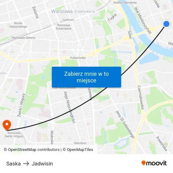 Saska to Jadwisin map