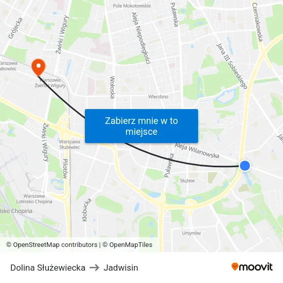 Dolina Służewiecka to Jadwisin map