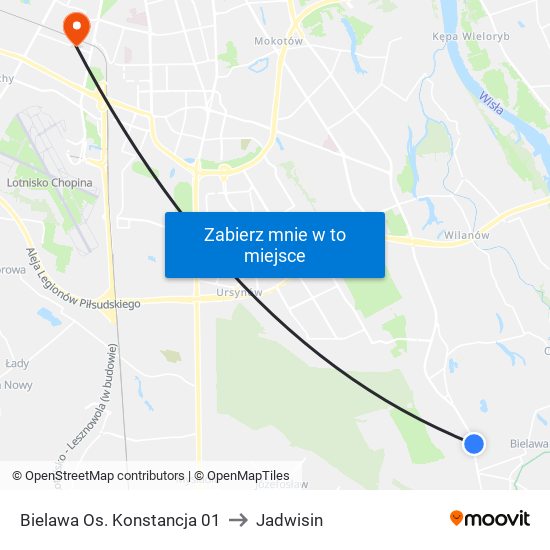 Konstancin-Jeziorna Os. Konstancja to Jadwisin map