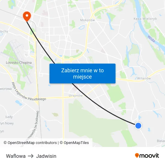 Waflowa to Jadwisin map