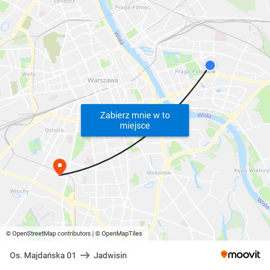 Os. Majdańska 01 to Jadwisin map