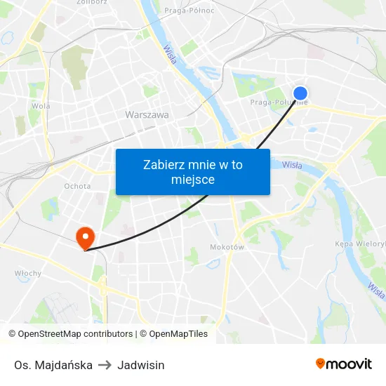 Os. Majdańska to Jadwisin map