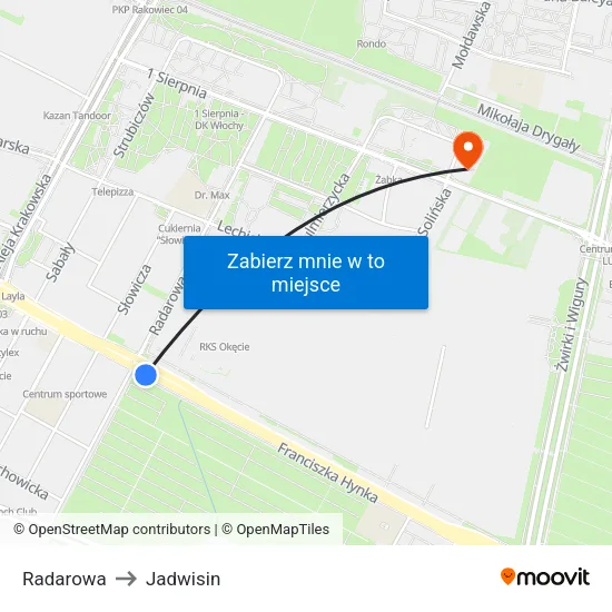 Radarowa to Jadwisin map