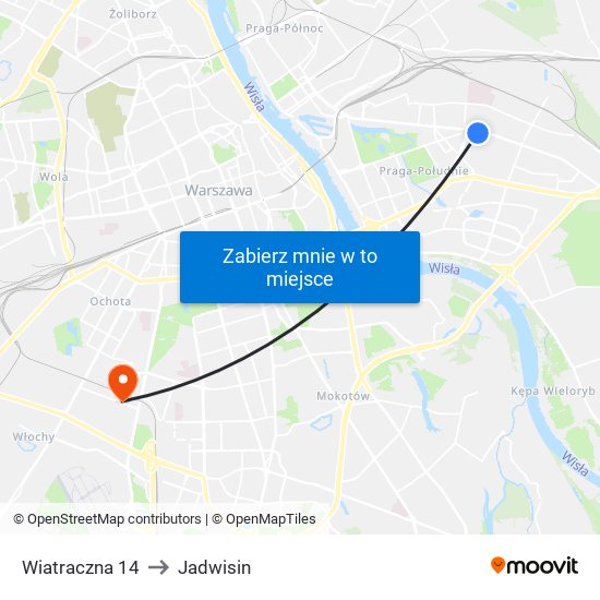 Wiatraczna 14 to Jadwisin map