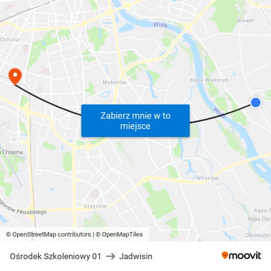 Ośrodek Szkoleniowy 01 to Jadwisin map