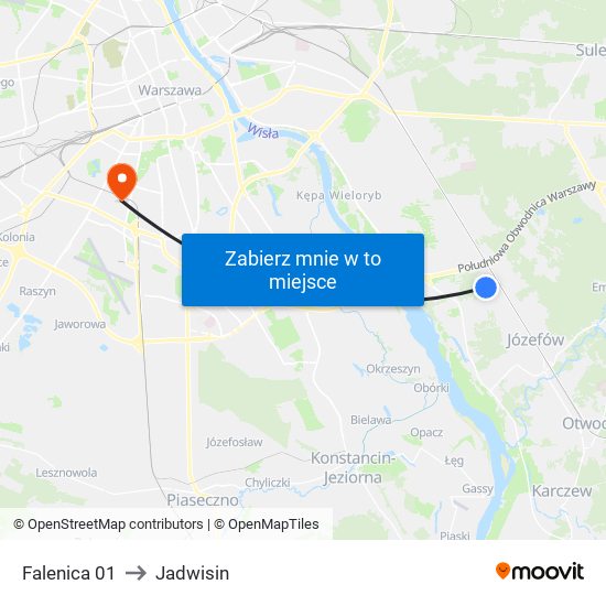 Falenica 01 to Jadwisin map