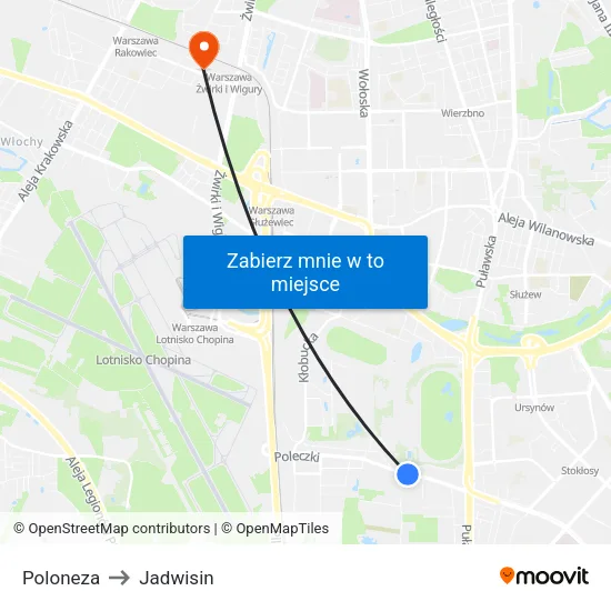 Poloneza to Jadwisin map