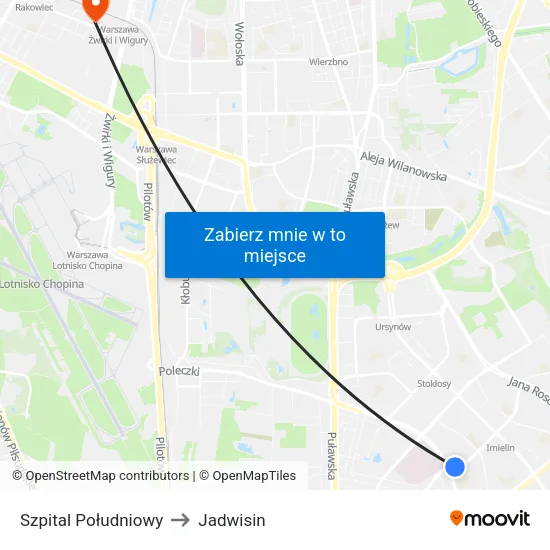 Szpital Południowy to Jadwisin map