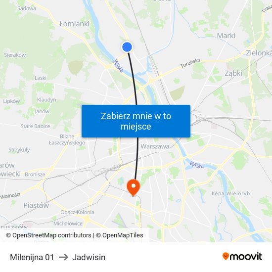 Milenijna 01 to Jadwisin map