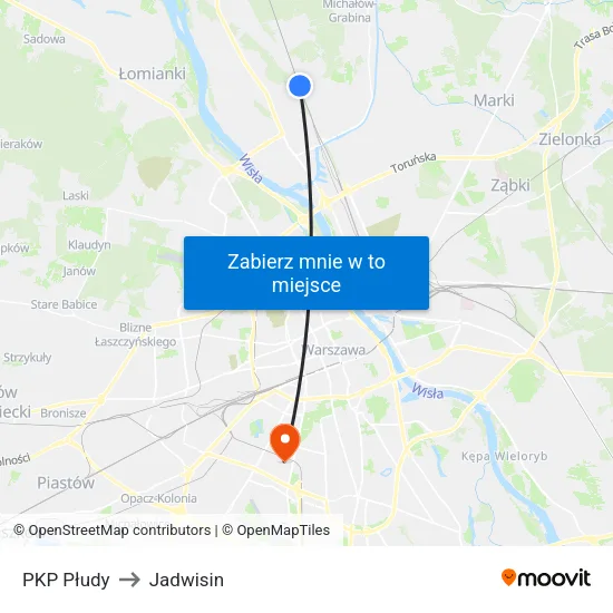 PKP Płudy to Jadwisin map