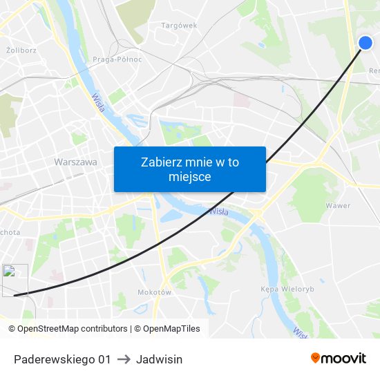 Paderewskiego 01 to Jadwisin map