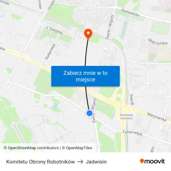 Komitetu Obrony Robotników to Jadwisin map