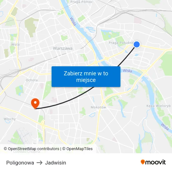 Poligonowa to Jadwisin map
