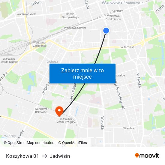 Koszykowa 01 to Jadwisin map