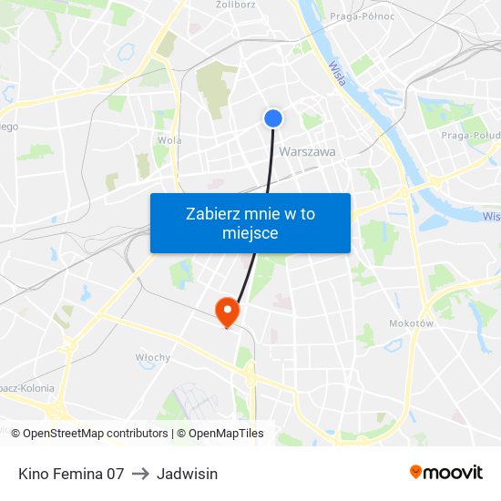 Kino Femina to Jadwisin map