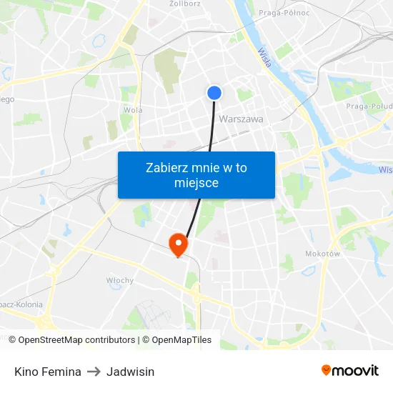 Kino Femina to Jadwisin map