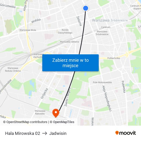 Hala Mirowska 02 to Jadwisin map