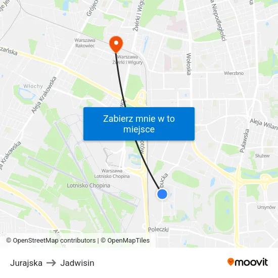 Jurajska to Jadwisin map