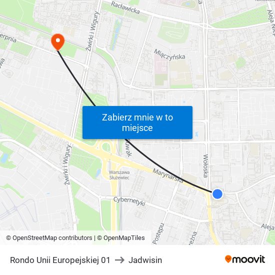 Rondo Unii Europejskiej 01 to Jadwisin map