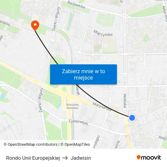 Rondo Unii Europejskiej to Jadwisin map