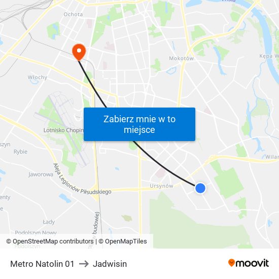 Metro Natolin 01 to Jadwisin map