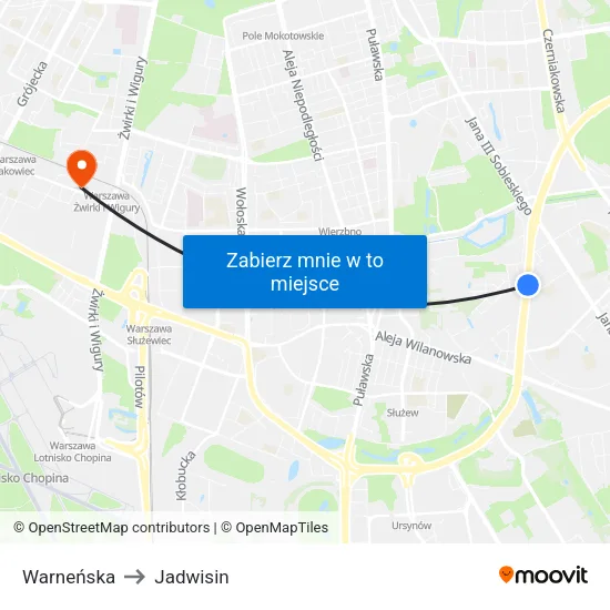 Warneńska to Jadwisin map