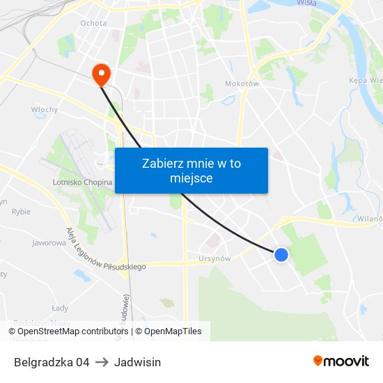 Belgradzka to Jadwisin map