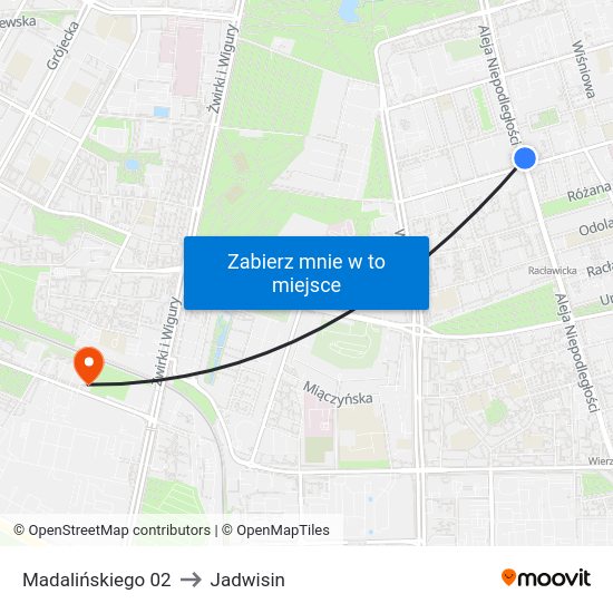 Madalińskiego to Jadwisin map