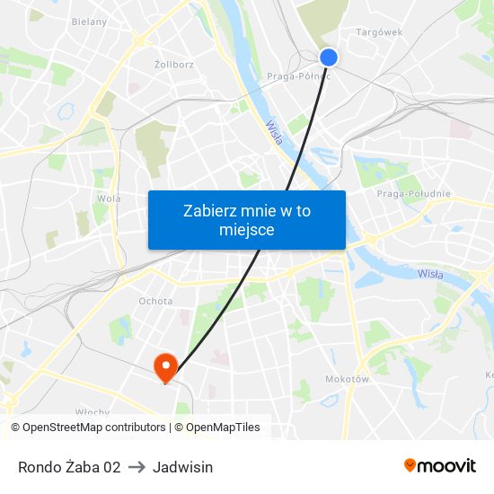 Rondo Żaba to Jadwisin map