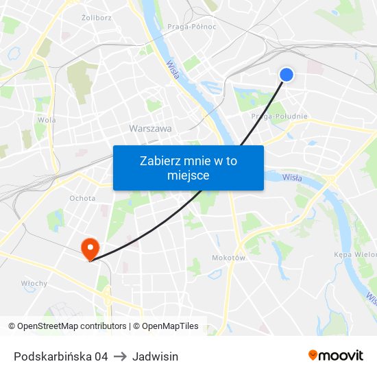 Podskarbińska 04 to Jadwisin map