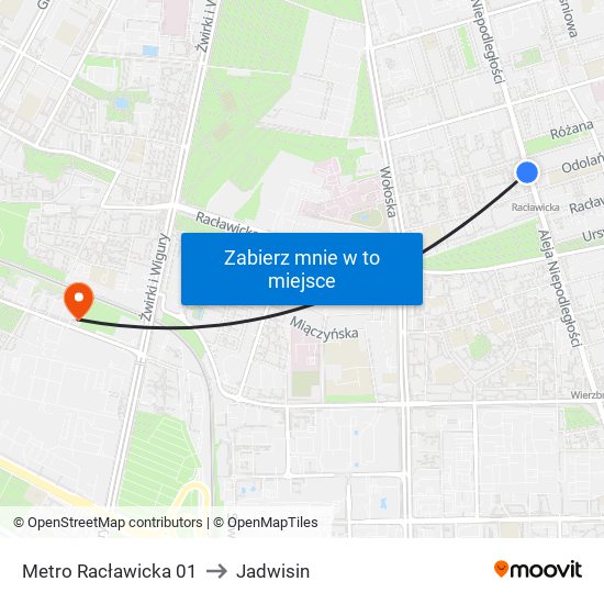 Metro Racławicka 01 to Jadwisin map