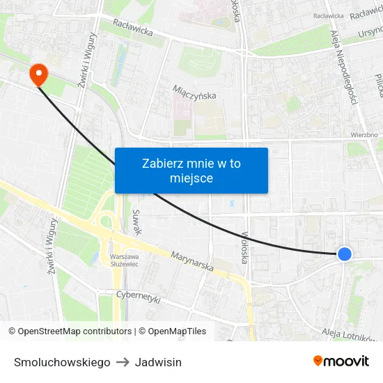 Smoluchowskiego to Jadwisin map