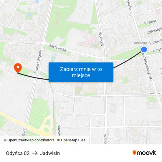 Odyńca 02 to Jadwisin map