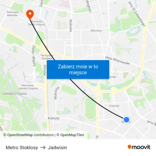 Metro Stokłosy to Jadwisin map