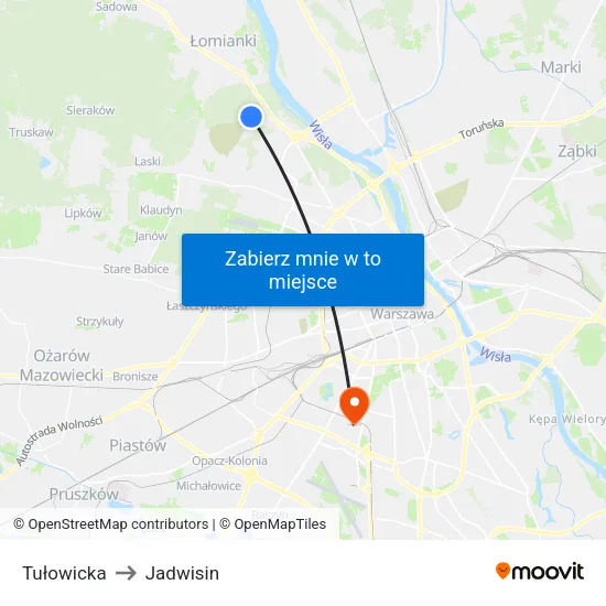Tułowicka to Jadwisin map