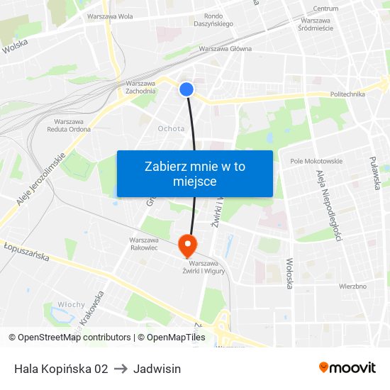 Hala Kopińska 02 to Jadwisin map