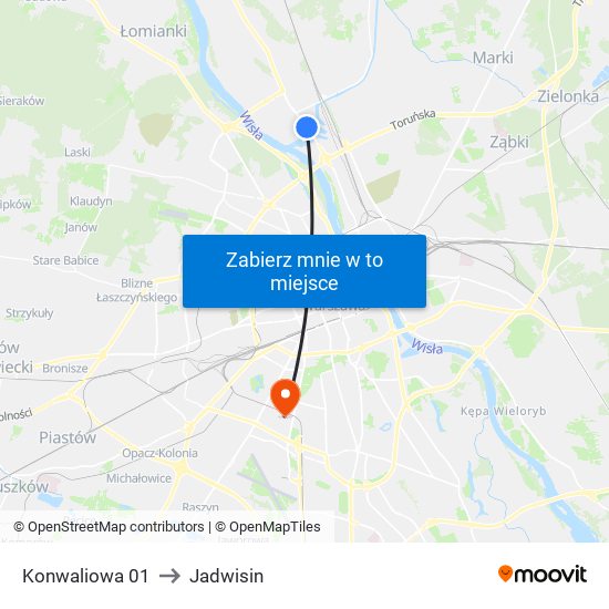 Konwaliowa 01 to Jadwisin map