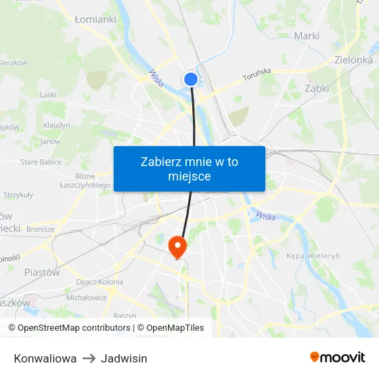 Konwaliowa to Jadwisin map