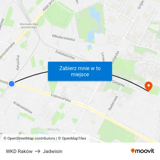 WKD Raków to Jadwisin map